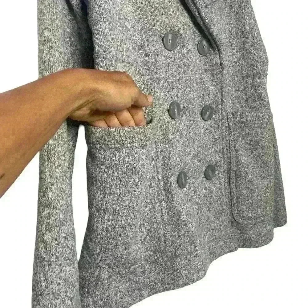 Patagonia Better Sweater woman’s Peacoat Fleece Coat Gray Buttons Sz Medium - Picture 5 of 10